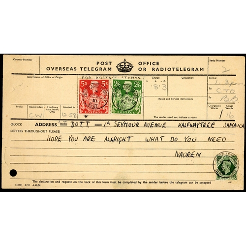 1193 - 1951 EXPRESS & TELEGRAM  ITEMS: 27 Feb. 1951 env. sent express from London to Cambridge with 6d & 2/... 