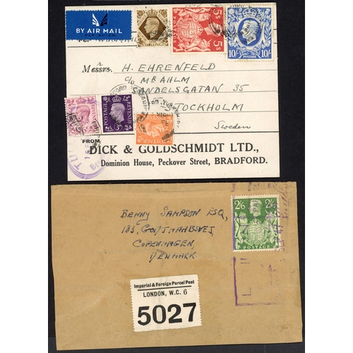 1200 - 1940-47 - DENMARK & SWEDEN: 30 Jan. 1930 censored front from Liverpool to Copenhagen bearing a singl... 