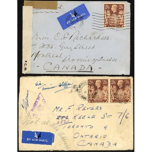 1207 - 1941-47 - CANADA - UNUSUAL GROUP inc. 8 May 1941 censored env. from FPO 120 (Palestine) to Ontario f... 