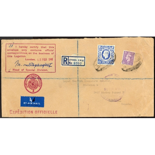 1207 - 1941-47 - CANADA - UNUSUAL GROUP inc. 8 May 1941 censored env. from FPO 120 (Palestine) to Ontario f... 