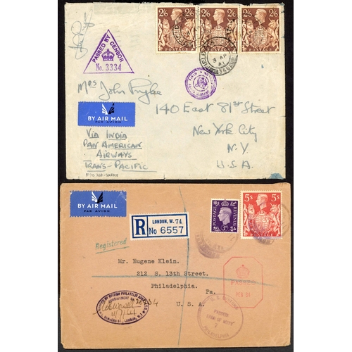 1213 - 1941- USA - INTERESTING GROUP April 1941 from FPO 368 (Greece) via India 