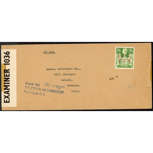 1218 - 1942 - INTERESTING COVER FROM ROLLS ROYCE: 14 July 1942 env. from Rolls Royce Derby by R A F Ferry C... 