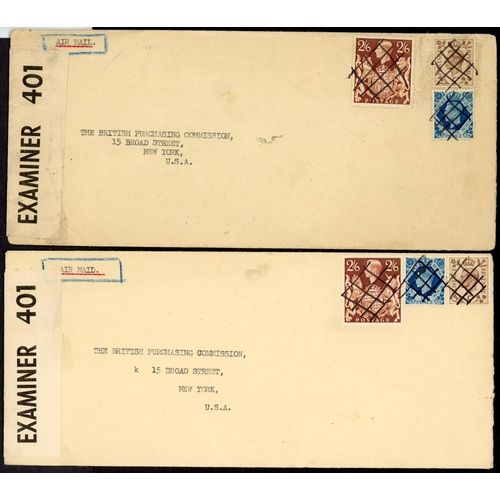 1219 - 1942 OCT. OR NOV. - TWO AMAZING COVERS: Two almost identical covers from Birmingham carried by R.A.F... 