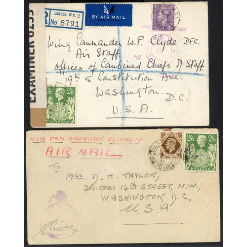 1221 - 1943 USA - A MIXED GROUP: 1 Mar. 1943 by special air mail from London to 