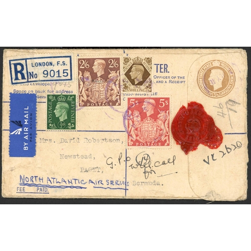 1228 - 1941-46 - INTERESTING GROUP WITH SEVERAL COUNTRIES REPRESENTED inc. 3 July 1941 5½d registered env. ... 