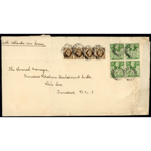 1232 - 1941-45 TRINIDAD - FOUR ITEMS BY NAAS  AT THE 2/- PER ½OZ RATE: 1 July 1941 env.  from London to Tri... 