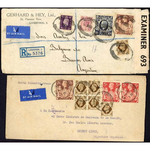 1234 - ARGENTINA - 1939-41 GROUP TO BUENOS AIRES inc. 17 Nov. 1939 and 21 Dec. 1939 envs. from London via D... 