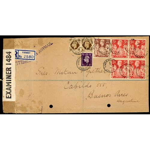 1237 - ARGENTINA -1942 - REGISTERED COVERS ETC. inc. 12 March 1942  censored and registered env. with a con... 