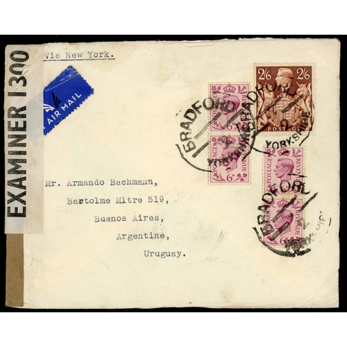 1237 - ARGENTINA -1942 - REGISTERED COVERS ETC. inc. 12 March 1942  censored and registered env. with a con... 