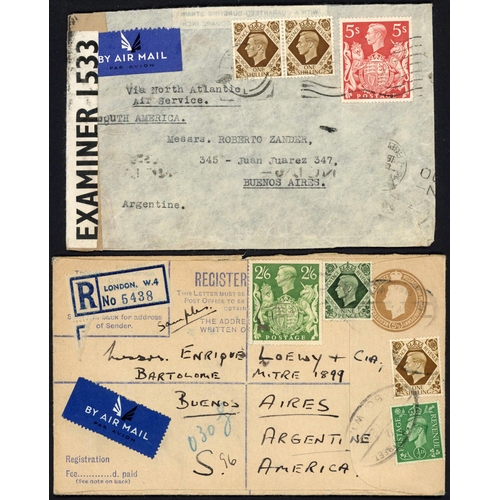 1238 - ARGENTINA -1942-43 WWII PERIOD COVERS inc. 30 July 1942 censored env. from Liverpool to Buenos Aires... 