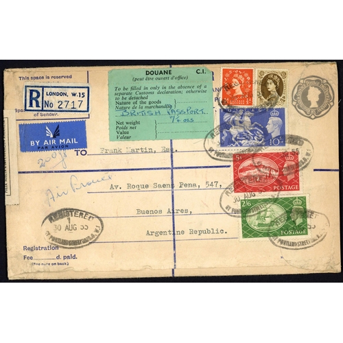 1241 - ARGENTINA - 1944-55 INTERESTING GROUP inc.  Feb. 1944 env. registered from Liverpool to Buenos Aires... 