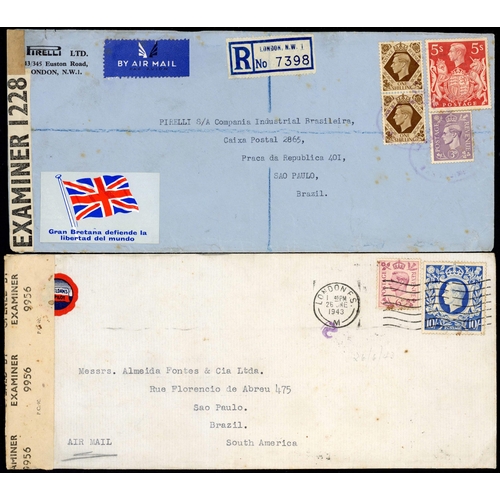 1245 - BRAZIL - FOUR CENSORED COVERS inc. 5 Feb. 1941 env. from London to Sao Paulo of 