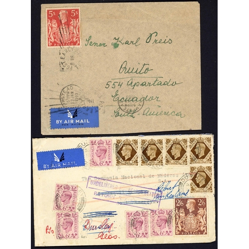 1257 - ECUADOR & MEXICO - UNUSUAL GROUP OF COVERS inc. 23 Jan. 1940 env. from London to Quito bearing a 5/-... 