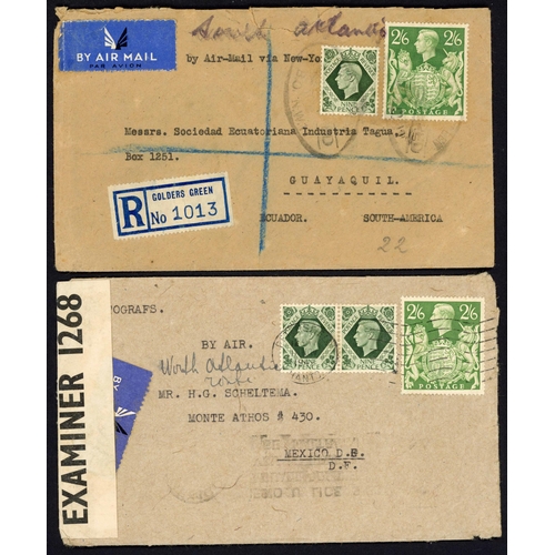 1257 - ECUADOR & MEXICO - UNUSUAL GROUP OF COVERS inc. 23 Jan. 1940 env. from London to Quito bearing a 5/-... 