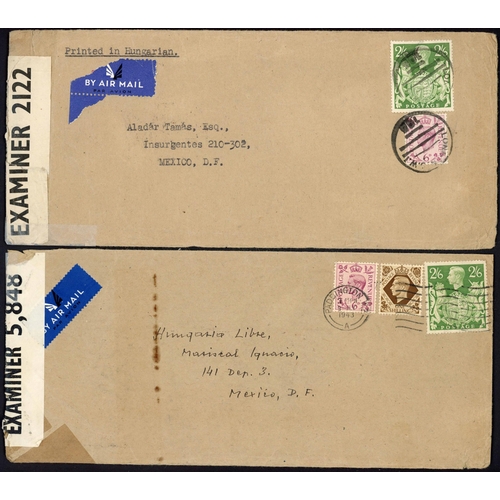 1257 - ECUADOR & MEXICO - UNUSUAL GROUP OF COVERS inc. 23 Jan. 1940 env. from London to Quito bearing a 5/-... 