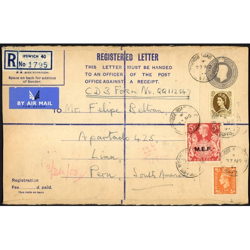 1260 - PERU - SIX GOOD COVERS - ONE OF SAMPLES inc. 13 June 1942 an env. of samples charged as a letter fro... 