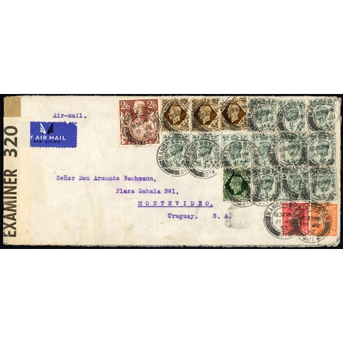 1263 - URUGUAY - 1940-44 GROUP OF COVERS inc. 22 Oct. 1940 censored env. from Stoke to Montevideo bearing 2... 