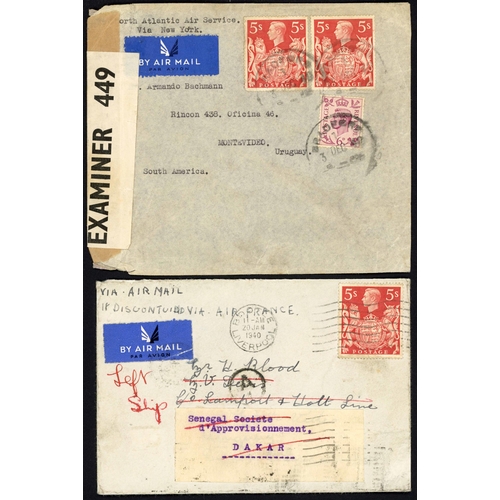 1263 - URUGUAY - 1940-44 GROUP OF COVERS inc. 22 Oct. 1940 censored env. from Stoke to Montevideo bearing 2... 