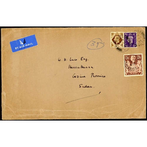 1265 - EAST AFRICA - 1939-50 SCARCE DESTINATIONS - SUDAN, KENYA, TANGANYIKA, UGANDA & ZULULAND: 3 Nov. 1939... 