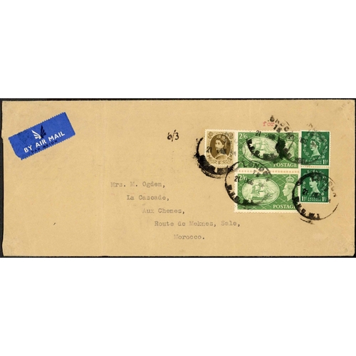 1266 - EGYPT & MOROCCO - 1940-43 inc. six items to Egypt inc. 2 Nov. 1940 wrapper from London to Cairo with... 