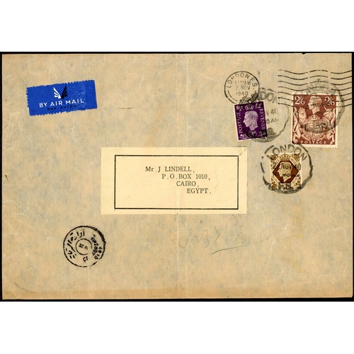 1266 - EGYPT & MOROCCO - 1940-43 inc. six items to Egypt inc. 2 Nov. 1940 wrapper from London to Cairo with... 