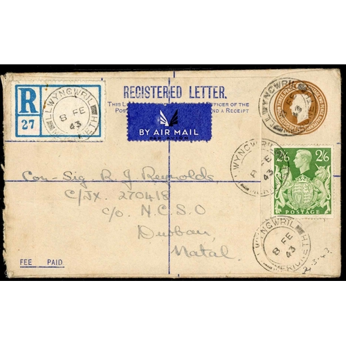 1267 - SOUTH AFRICA - 1939-43  WWII PERIOD: 11 Dec. 1939 env. from Scarborough to Natal with a single 1939 ... 