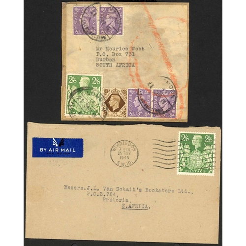 1268 - SOUTH AFRICA - 1945-54  POST WWII MAIL: A group of covers inc. 10 Nov. 1945 env. from London to Cape... 