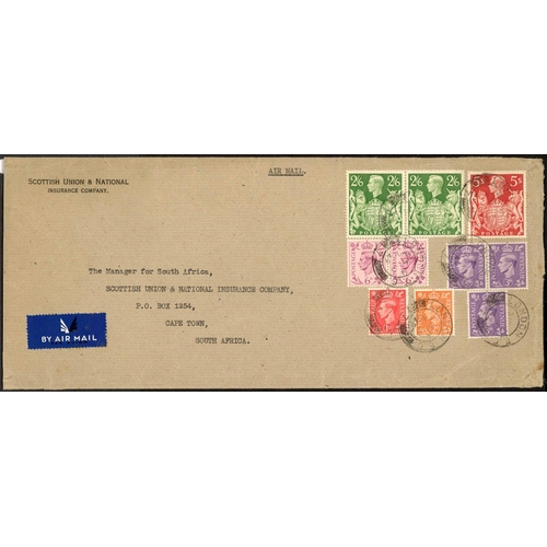 1268 - SOUTH AFRICA - 1945-54  POST WWII MAIL: A group of covers inc. 10 Nov. 1945 env. from London to Cape... 