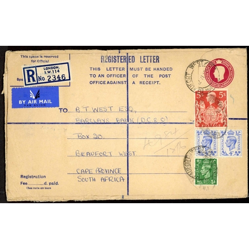 1268 - SOUTH AFRICA - 1945-54  POST WWII MAIL: A group of covers inc. 10 Nov. 1945 env. from London to Cape... 