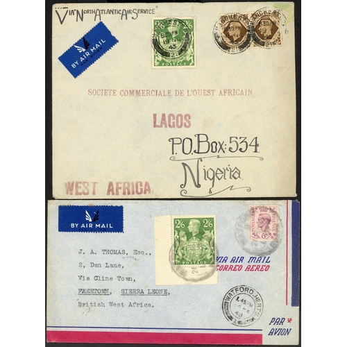 1270 - WEST AFRICA - 1939-52 INTERESTING GROUP inc.  26 Oct. 1939 env. by Imperial Airways from London to K... 