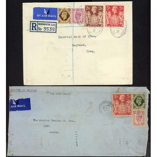 1271 - IRAQ - ADEN & SAUDI ARABIA - 1940-60: 18 Sept. 1940 env. registered from Manchester to Iraq bearing ... 