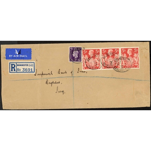 1271 - IRAQ - ADEN & SAUDI ARABIA - 1940-60: 18 Sept. 1940 env. registered from Manchester to Iraq bearing ... 