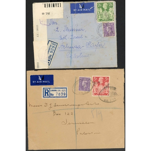 1273 - PALESTINE & ISRAEL 1942-50: 28 Dec. 1942 censored env. registered from London to Haifa bearing 3d & ... 