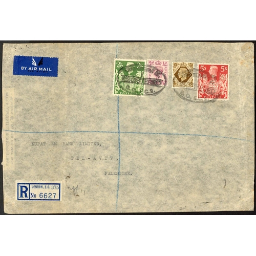 1273 - PALESTINE & ISRAEL 1942-50: 28 Dec. 1942 censored env. registered from London to Haifa bearing 3d & ... 