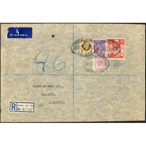 1273 - PALESTINE & ISRAEL 1942-50: 28 Dec. 1942 censored env. registered from London to Haifa bearing 3d & ... 