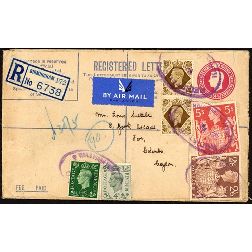 1274 - BURMA - CEYLON & PAKISTAN - 1938-51: 18 Dec. 1939 env. from Weston to Ceylon bearing a single 2/6d b... 