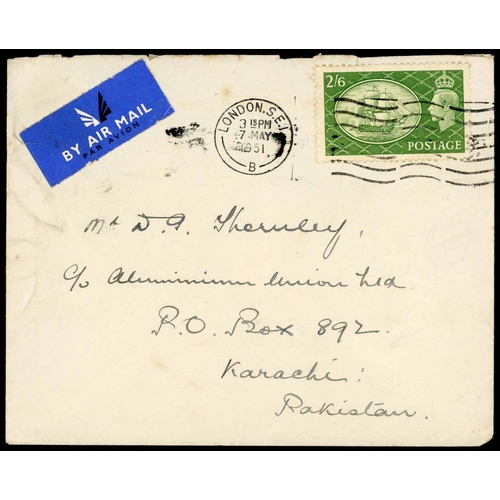 1274 - BURMA - CEYLON & PAKISTAN - 1938-51: 18 Dec. 1939 env. from Weston to Ceylon bearing a single 2/6d b... 