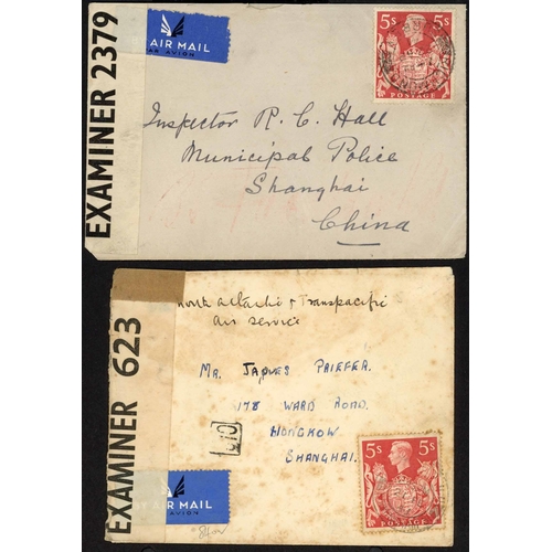 1281 - CHINA - NORTH ATLANTIC AIR SERVICE, ETC.: 1940-41 inc. censored envs. from UK to China, each bearing... 