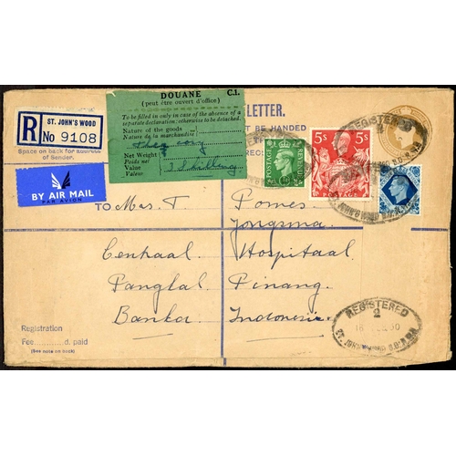 1286 - MALAYA - 1939-51 INTERESTING GROUP inc. 8 Nov. 1939 env. from Aberdeen to Pahang with 3d, 1/- & 2/6d... 