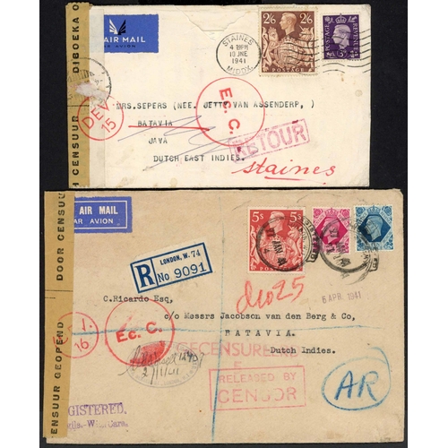 1287 - THAILAND - SARAWAK, D.E.I. & JAPAN: 1941-54 group inc. 27 Jan. 1941 env. registered and censored fro... 