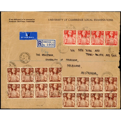 1289 - 1940 COVER TO MELBOURNE WITH A REMARKABLE FRANKING; 24 Oct. 1940 large 