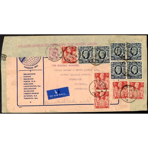 1294 - 1941 A RARE ENVELOPE BEARING PERFINS TO MELBOURNE: 8 May 1941 