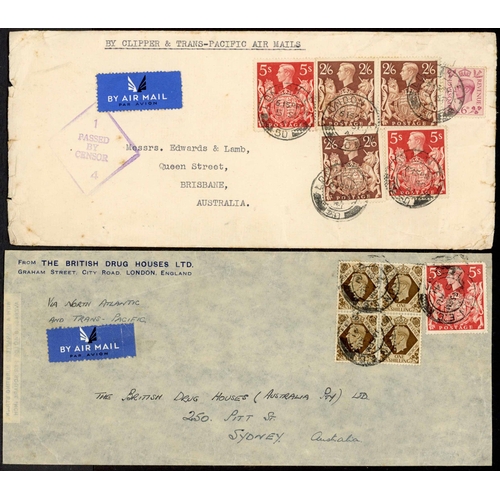 1298 - 1941 COVERS TO VARIOUS DESTINATIONS: 25 April 1941 censored env. from Plymouth to Melbourne with 1/-... 