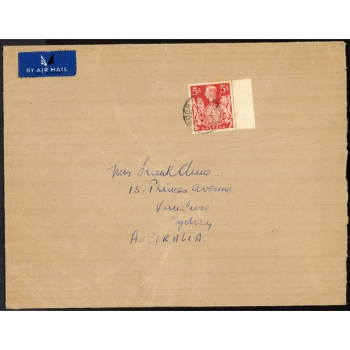 1303 - 1946-47 POST WWII MAIL: Interesting group of items inc. 7 June 1946 small parcel piece from London t... 