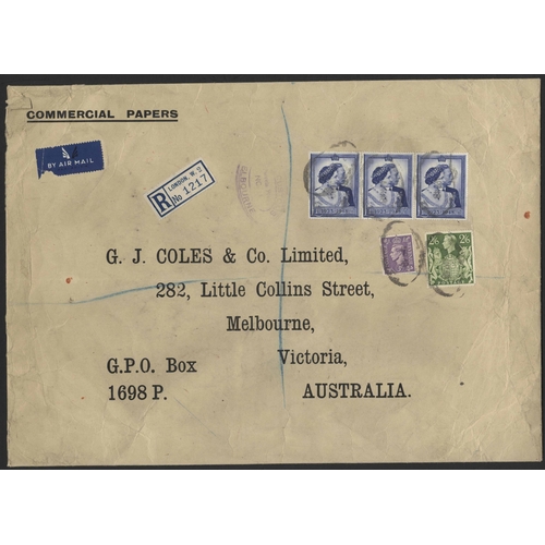 1304 - 1948 RARE R.S.W. £1 USAGE TO MELBOURNE: 30 April 1948  large (317 x 223 mm) 