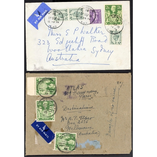 1305 - 1948-50 INTERESTING GROUP OF ITEMS inc. 21 Mar. 1948 parcel front from London to Sydney bearing 6d, ... 