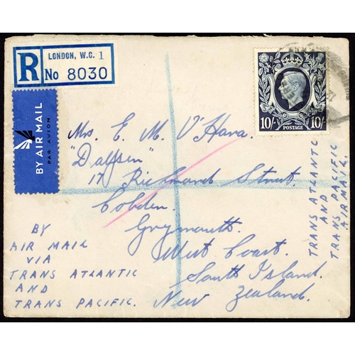 1310 - 1941 THREE COVERS AT VARIOUS RATES: 12 July 1941 env. registered by air mail via Transatlantic & Tra... 