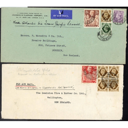 1310 - 1941 THREE COVERS AT VARIOUS RATES: 12 July 1941 env. registered by air mail via Transatlantic & Tra... 