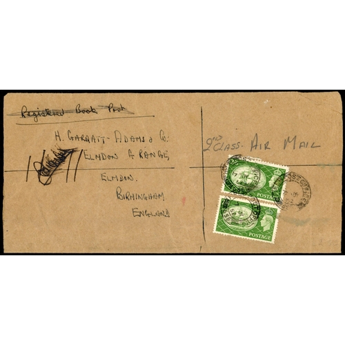 1322 - 1946 -52 POST WWII FPOs: 1 Oct. 1946 a large piece registered from FPO 790 (BOAR) to UK with a large... 