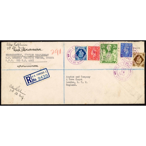 1323 - 1943-48 THREE UNUSUAL USAGES FROM U.S.A. - POLAND & PAPUA NEW GUINEA: 14 Oct. 1943 env. registered f... 